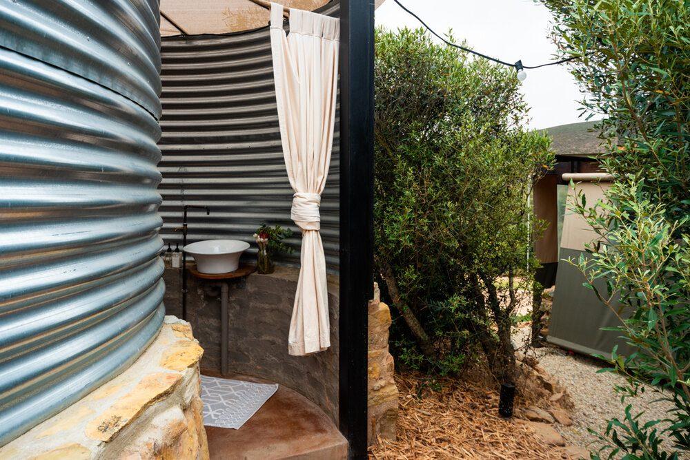 Forest View Yurt view of the outdoor bathroom